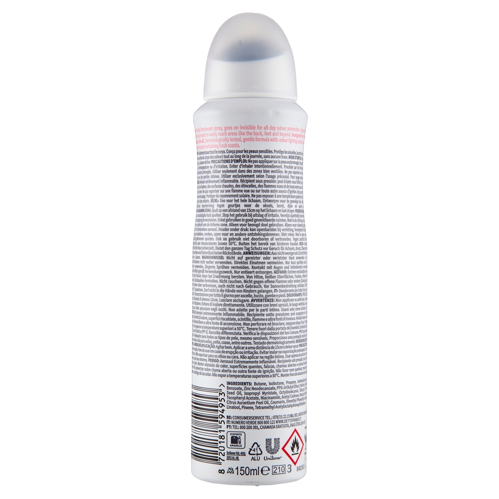 Dove whole body deo Sensitive raspberry & rose scent 150 ml